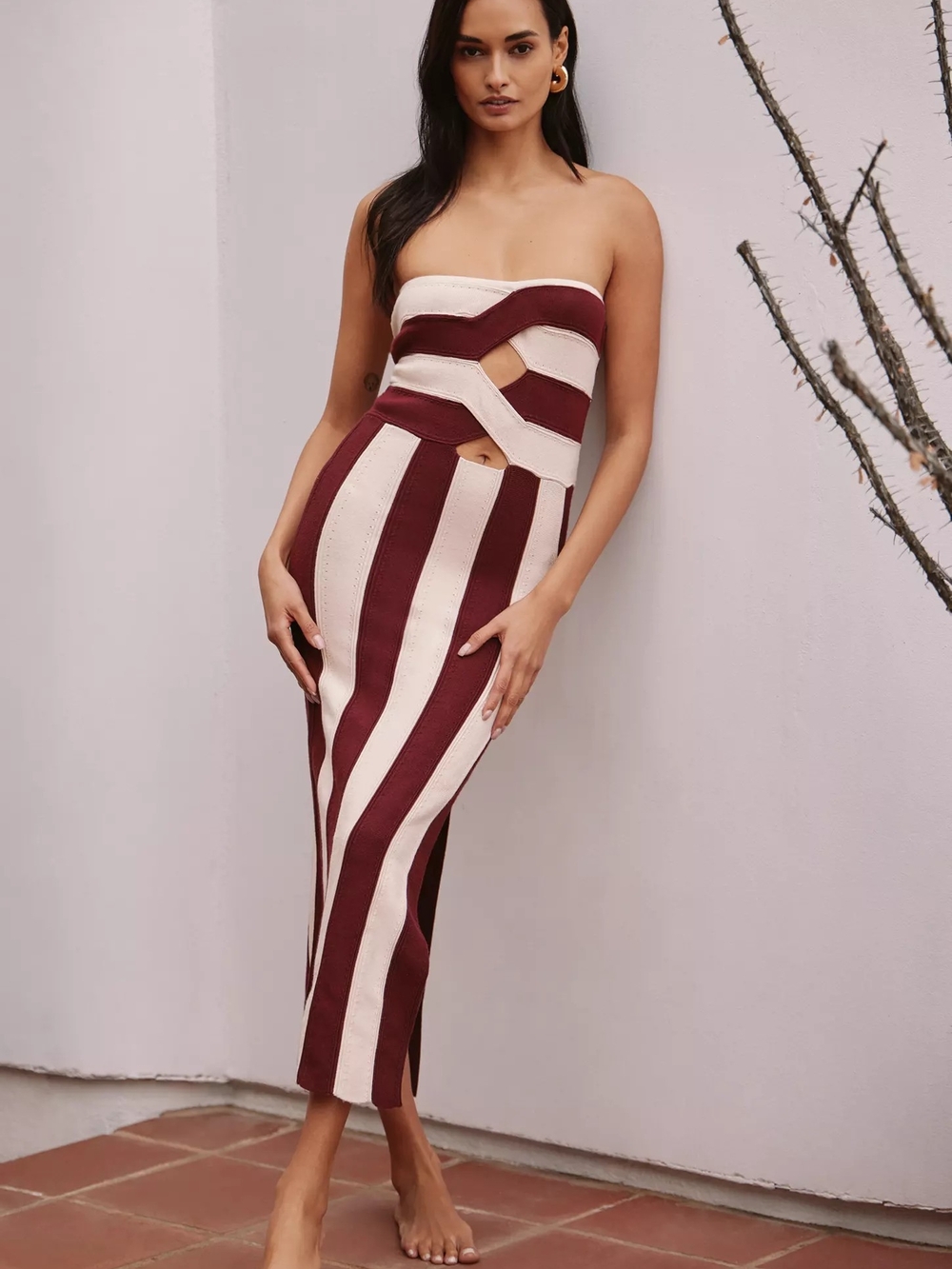 NWT Celandine for Anthropologie Strapless Cutout Knit Midi Dress Size Small